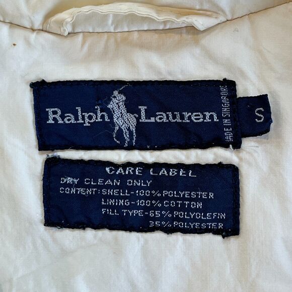 Ralph Lauren Small Cream Hooded Jacket Zip and Snap Front Cinch Waist - Picture 4 of 6